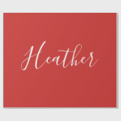 Papier Cadeau Votre script blanc personnalisé en rouge (Plat)