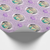 Papier Cadeau Votre Texte.Photo Lavendar/Blancs simples (Coin)