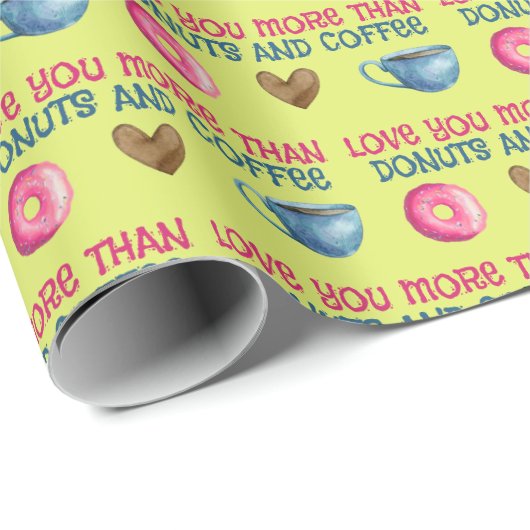 Papier Cadeau Vous aimez plus que les beignets enveloppant des f (Coin rond)