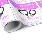 Papier Cadeau Vous avez été un garçon vilain (Coin rond)