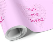 Papier Cadeau Vous êtes aimé Pointillisme Coeurs Envelopper Papi (Coin rond)