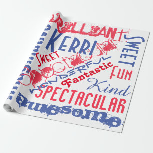 Papier Cadeau Vous êtes Incroyable Personnalisé Rouge, Blanc et