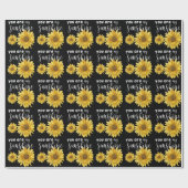Papier Cadeau Vous êtes mon soleil Tournesol noir jaune brillant (Plat)