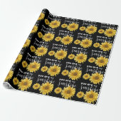 Papier Cadeau Vous êtes mon soleil Tournesol noir jaune brillant (Déroulé)