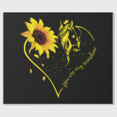 Papier Cadeau Vous Êtes Mon Sunshine Tournesol Et Cheval (Plat)