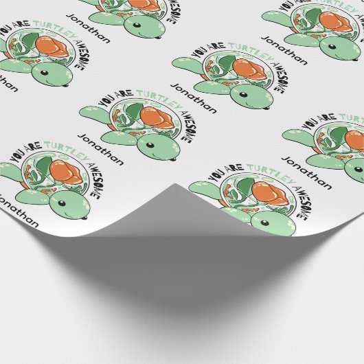 Papier Cadeau Vous Êtes Turtley Awesome Flower Succulte Tortue (Coin)