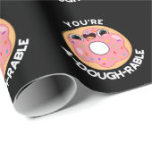 Papier Cadeau Vous êtes un A-Dough-Rable Funny Donut Pun Dark BG (Coin rond)