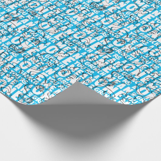 Papier Cadeau Vous êtes un moyen M. Grinch Motif bleu (Coin)