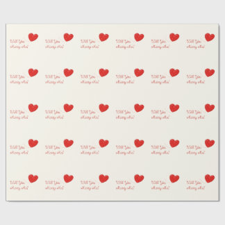 Papier Cadeau vous m'épouserez papier d'emballage