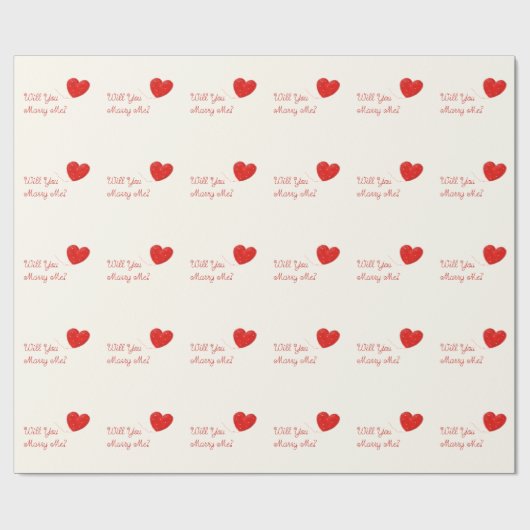 Papier Cadeau vous m'épouserez papier d'emballage (Plat)