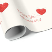 Papier Cadeau vous m'épouserez papier d'emballage (Coin rond)