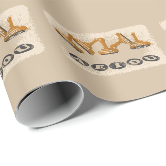 Papier Cadeau Vowels AEIOU (Coin rond)