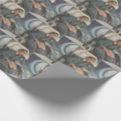 Papier Cadeau Voyage d'affaires vintage, lecture sur l'avion (Coin)