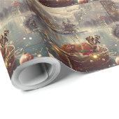 Papier Cadeau Voyage de Noël de Boxer (Coin rond)