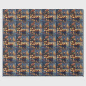 Papier Cadeau Voyage de Noël du Cocker Spaniel (Plat)