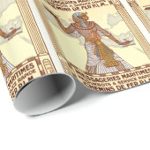 Papier Cadeau Voyage en Egypte vintage (Coin rond)