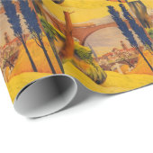 Papier Cadeau Voyage ferroviaire vintage (Coin rond)