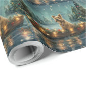 Papier Cadeau Voyage festif de Noël de Cairn Terrier (Coin rond)
