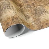 Papier Cadeau Voyage historique : 1746 Carte du monde (Coin rond)