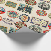 Papier Cadeau Voyage, Stickers Hôtel, Style bagage, (Coin)