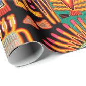 Papier Cadeau Voyage tribal maya mexicain de Boho d'art d'Oaxaca (Coin rond)