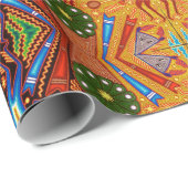 Papier Cadeau Voyage tribal maya mexicain de Boho d'art d'Oaxaca (Coin rond)