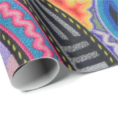 Papier Cadeau Voyage tribal maya mexicain de Boho d'art d'Oaxaca (Coin rond)