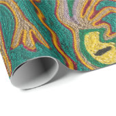 Papier Cadeau Voyage tribal maya mexicain de Boho d'art d'Oaxaca (Coin rond)