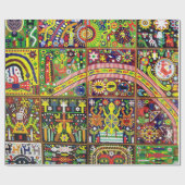 Papier Cadeau Voyage tribal maya mexicain de Boho d'art d'Oaxaca (Plat)