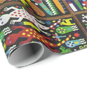 Papier Cadeau Voyage tribal maya mexicain de Boho d'art d'Oaxaca (Coin rond)