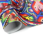 Papier Cadeau Voyage tribal maya mexicain de Boho d'art d'Oaxaca (Coin rond)