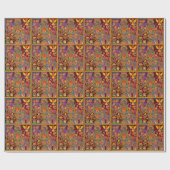 Papier Cadeau Voyage tribal maya mexicain de Boho d'art d'Oaxaca (Plat)