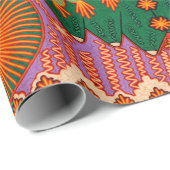 Papier Cadeau Voyage tribal maya mexicain de Boho d'art d'Oaxaca (Coin rond)