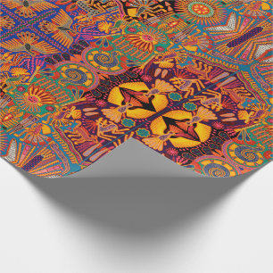 Papier Cadeau Voyage tribal maya mexicain de Boho d'art d'Oaxaca