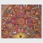 Papier Cadeau Voyage tribal maya mexicain de Boho d'art d'Oaxaca (Plat)