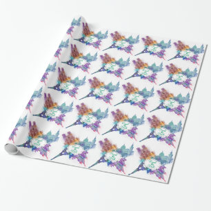 Papier Cadeau Voyagent le motif d'architecture du monde