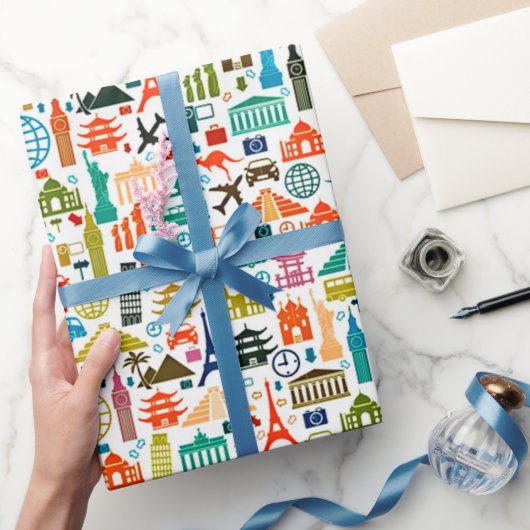 Papier Cadeau Voyagez dans le monde (Cadeaux)