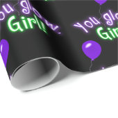 Papier Cadeau Voyez votre fille s'identifier en noir (Coin rond)