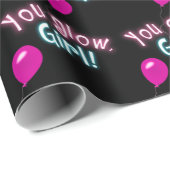 Papier Cadeau Voyez votre fille s'identifier en noir (Coin rond)