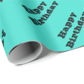 Papier Cadeau Vrai bleu turquoise bleu vert Sud-ouest couleur so (Coin rond)