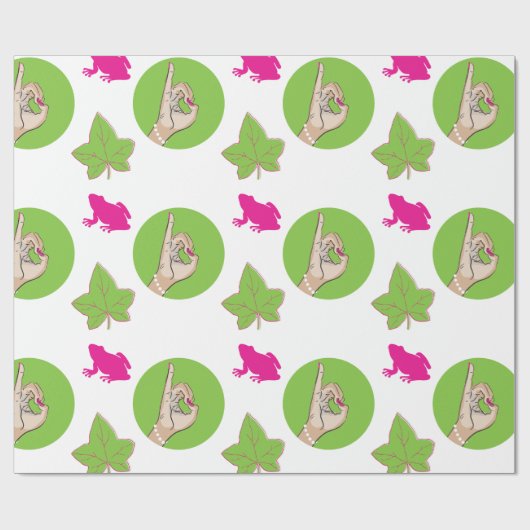 Papier Cadeau Vrai papier d'emballage assez rose et vert (Plat)