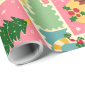 Papier Cadeau Vraiment rustique rétro pain d'épices de Noël Arbr (Coin rond)