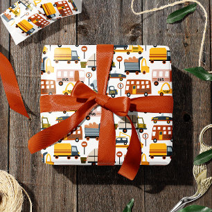 Papier Cadeau Vroom ! Vroom ! Voiture et transport Motif Garçon