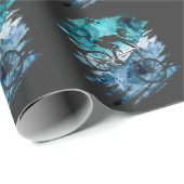 Papier Cadeau VTT Vintage Nature Vélo de descente (Coin rond)