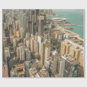 PAPIER CADEAU VUE AÉRIENNE DES BÂTIMENTS DE LA VILLE (Plat)