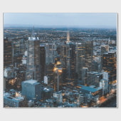 PAPIER CADEAU VUE AÉRIENNE DES BÂTIMENTS DE LA VILLE PENDANT LA  (Plat)