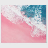 Papier Cadeau Vue aérienne d'une plage de sable rose en Nouvelle (Plat)