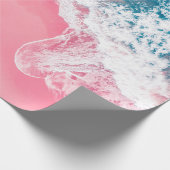 Papier Cadeau Vue aérienne d'une plage de sable rose en Nouvelle (Coin)