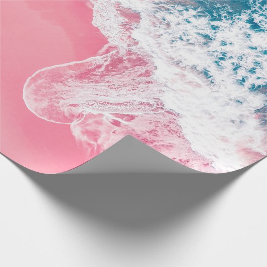 Papier Cadeau Vue aérienne d'une plage de sable rose en Nouvelle (Coin)