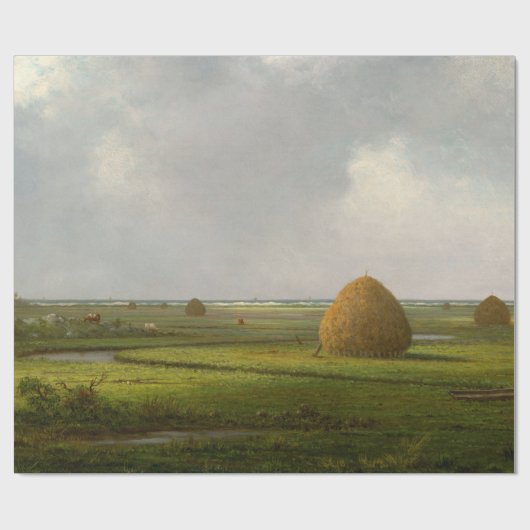 Papier Cadeau Vue de Marshfield, 1876 par Martin Johnson Heade (Plat)